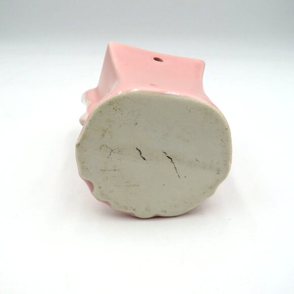 Vintage Wall Pocket Pink Ceramic Singing Angel Figurine 6" Planter Vase - Picture 7 of 10